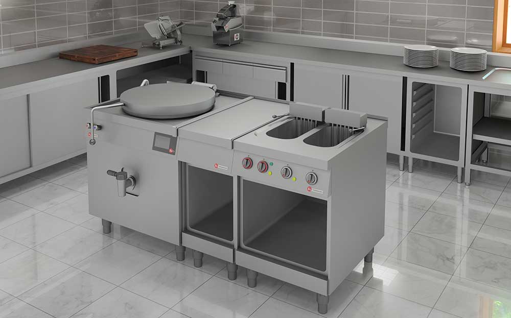 Catering equipment for a catering kitchen layout